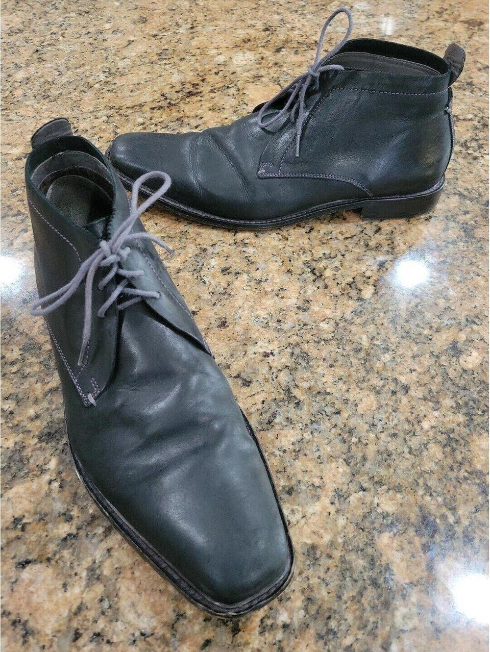 Ted Baker London Mens Boots Chukka Desert Agger 2 Black Leather Ankle Shoes 11